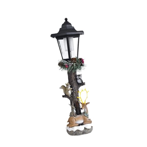 Ronyme Gartenstatue, Harzskulptur mit Solarleuchten, Geschenk, dekoratives Kunsthandwerk, Figur, Landschaftslampe für den Innenhof, Hof, Außenbereich, Hirsch Und Kaninchen von Ronyme