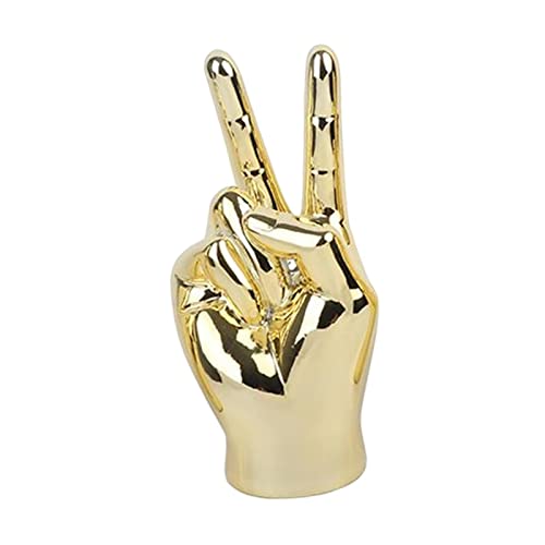 Ronyme Geste Skulptur Harz Finger Statue Handgeste Schreibtisch Statuen Fingerskulptur Dekor Desktop Ornamente, golden, Frieden Ronyme Geste Skulptur Harz Finger Statue Handgeste Schreibtisch Statuen Fingerskulptur Dekor Desktop Ornamente, golden, Frieden von Ronyme