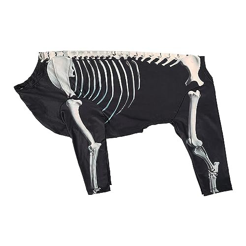 Ronyme Halloween Skelett Hundekostüm Bekleidung Kleidung Requisiten Verkleiden Sie Sich Halloween Haustierkostüm Cosplay Outfit für Schönheitswettbewerbe WEL, 2XL von Ronyme