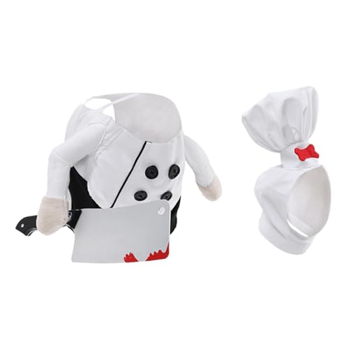 Ronyme Haustier-Kochmütze-Kostüm-Set, Haustierbekleidung, Kleidung, Foto-Requisite, Halloween-Hundekostüm für Bühnenauftritte von Ronyme