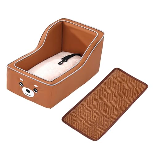 Ronyme Hundesitz für die Mittelkonsole, Hundereisetasche, bequemes Haustierbett mit abnehmbarem Kissen für Welpen, Kätzchen und kleine Hunde, Kaffee Ronyme Hundesitz für die Mittelkonsole, Hundereisetasche, bequemes Haustierbett mit abnehmbarem Kissen für Welpen, Kätzchen und kleine Hunde, Kaffee von Ronyme