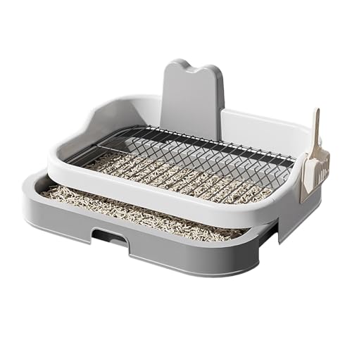 Ronyme Hundetoilette, Welpen-Pipihalter, auslaufsicher, erhöhtes Gehege, Hundetöpfchen, Trainingsunterlage für Garten, Haus, Wohnung, Wohnzimmer, Grau-weiß Ronyme Hundetoilette, Welpen-Pipihalter, auslaufsicher, erhöhtes Gehege, Hundetöpfchen, Trainingsunterlage für Garten, Haus, Wohnung, Wohnzimmer, Grau-weiß von Ronyme