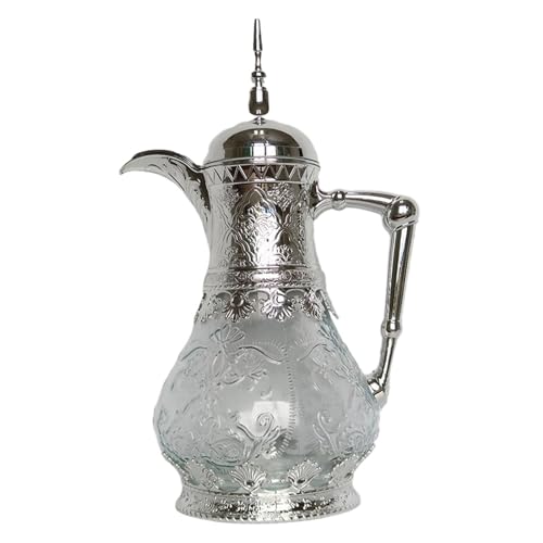 Ronyme Kaffeekanne im arabischen Stil, isolierte Kaffeekaraffe, praktische 1600-ml-Teekanne für zu Hause, Saft-Teekessel für Urlaubsreisen, Silber Ronyme Kaffeekanne im arabischen Stil, isolierte Kaffeekaraffe, praktische 1600-ml-Teekanne für zu Hause, Saft-Teekessel für Urlaubsreisen, Silber von Ronyme