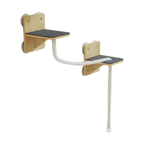 Ronyme Katzen-Wandregale, Katzen-Wandmöbel mit stabilen Saugnäpfen, Kletterregal, Sitzstangen zum Schlafen und Nickerchen, Baumwollseil von Ronyme