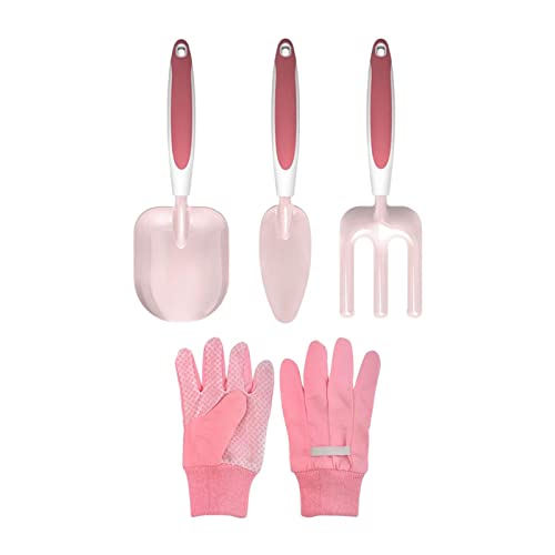 Ronyme Kinder Gartenwerkzeug Set für Mädchen mit Handschuhen, Rechen Usw. Abgerundete Kanten, 4 STÜCK von Ronyme