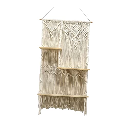 Ronyme Makramee-Wandbehang, Regalaufhänger, handgefertigt, gewebtes Makramee-Seil für schwimmendes Regal, Bücherregal von Ronyme