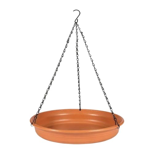 Ronyme Outdoor Hängen Bad Wasser Feeder Tablett Fütterung Gericht Vögel Feeder für Balkon, Ziegelrot, 24.6 X 5.1 X 45.1 cm von Ronyme