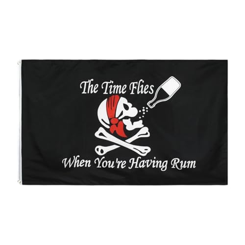 Ronyme Piratenflaggen-Banner mit Messingösen, leichtes Drapeau, Piraten-Foulard, Rouge, für Halloween-Party-Dekoration von Ronyme