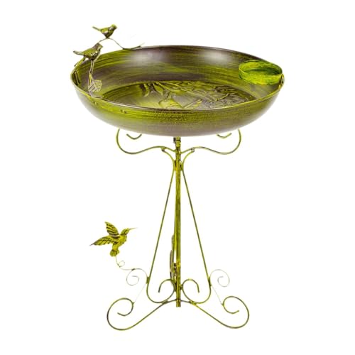 Ronyme Vogelbadständer Aus Metall, Vintage Design, Vogelfutterspender für Den Außenbereich, Hof, Rasen Ronyme Vogelbadständer Aus Metall, Vintage Design, Vogelfutterspender für Den Außenbereich, Hof, Rasen von Ronyme