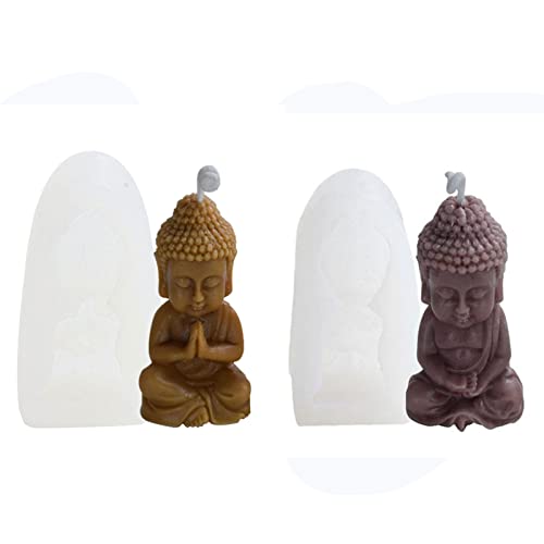 Rooeling 3D Buddha Silikonformen | DIY Buddha Kerzenformen | 2 Stück Wiederverwendbare Kerzenformen Harzformen für Heimparty DIY handgemachte Schokoladendekorationen von Rooeling