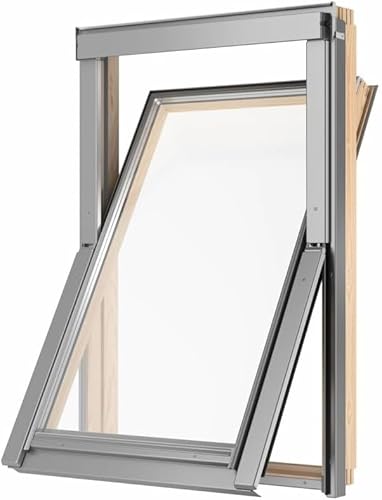 Velux Konzern RoofLite+ Dachfenster Holz SLIM und Eindeckrahmen (66 x 118) von RoofLite+