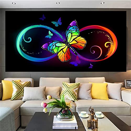 5D Diamond Painting Schmetterlinge Diamant Painting Set,DIY Daiments Painting Vollbohrer Kit,Malen Nach Zahlen Erwachsene Kinder,Büro Eingang Wand Wohnzimmer Schlafzimmer Dekoration,30x90cm von Roogsoo