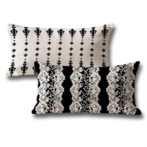Kissen 30x50 Schwarz Kissenbezug Linie 2er Set Atmungsaktiv Samt Herbstdeko Kopfkissen mit Verstecktem Reißverschluss Kissenbezüge für Heim Schlafzimmer Wohnzimmer Halloween Deko Sofakissen z-249 Kissen 30x50 Schwarz Kissenbezug Linie 2er Set Atmungsaktiv Samt Herbstdeko Kopfkissen mit Verstecktem Reißverschluss Kissenbezüge für Heim Schlafzimmer Wohnzimmer Halloween Deko Sofakissen z-249 von Roogsoo