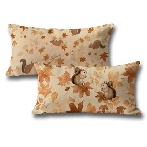 Kissen Braun Kissenbezug 30x50 2er Set Rechteckig Leinen Kopfkissen Herbst Muster Doppelseitiger Druck Kissenbezug Herbstdeko Kissenbezüge für Wohnzimmer Schlafzimmer Halloween Deko Sofakissen z-248 Kissen Braun Kissenbezug 30x50 2er Set Rechteckig Leinen Kopfkissen Herbst Muster Doppelseitiger Druck Kissenbezug Herbstdeko Kissenbezüge für Wohnzimmer Schlafzimmer Halloween Deko Sofakissen z-248 von Roogsoo