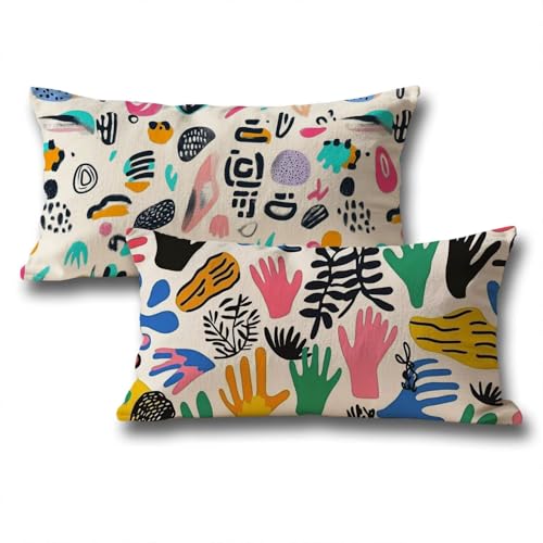 Kissen Farbe Kissenbezug 30x50 2er Set Rechteckig Samt Kopfkissen Abstrakt Muster Doppelseitiger Druck Kissenbezug Herbstdeko Kissenbezüge für Wohnzimmer Schlafzimmer Halloween Deko Sofakissen z-242 Kissen Farbe Kissenbezug 30x50 2er Set Rechteckig Samt Kopfkissen Abstrakt Muster Doppelseitiger Druck Kissenbezug Herbstdeko Kissenbezüge für Wohnzimmer Schlafzimmer Halloween Deko Sofakissen z-242 von Roogsoo