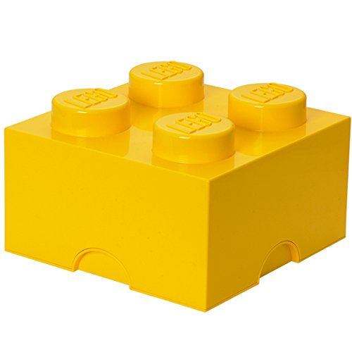LEGO Aufbewahrungsstein, 4 Noppen, Stapelbare Aufbewahrungsbox, 5,7 l, gelb von Room Copenhagen