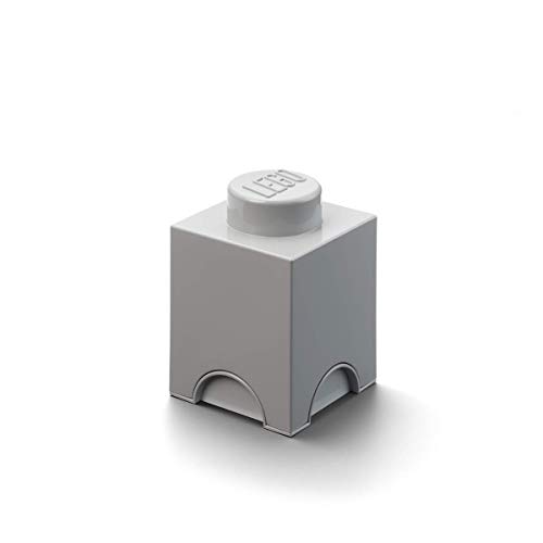 LEGO Aufbewahrungsstein, 1 Noppe, Stapelbare Aufbewahrungsbox, 1,2 l, grau von Room Copenhagen
