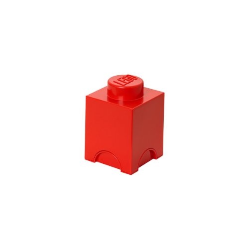 LEGO Aufbewahrungsstein, 1 Noppe, Stapelbare Aufbewahrungsbox, 1,2 l, rot von Room Copenhagen