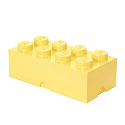 LEGO Aufbewahrungsstein, 8 Noppen, Stapelbare Aufbewahrungsbox, 12 l, hellgelb von Room Copenhagen