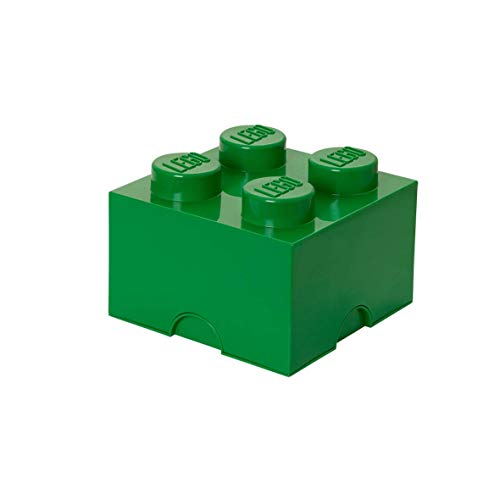 LEGO Aufbewahrungsstein, 4 Noppen, Stapelbare Aufbewahrungsbox, 5,7 l, grün von Room Copenhagen