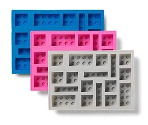 Room Copenhagen, LEGO Iconic Eiswürfelform, spülmaschinenfest, Silikon-Backsteinform, 3er-Set, Blau, Rosa und Grau von Room Copenhagen
