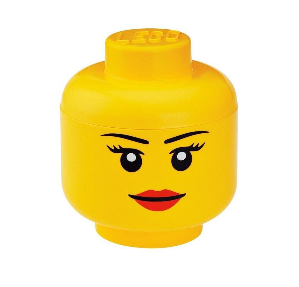 Room Copenhagen Aufbewahrungsbox LEGO® Aufbewahrungskopf Mädchen klein, 18,5 cm Höhe, Gelb, Legokopf-Form von Room Copenhagen