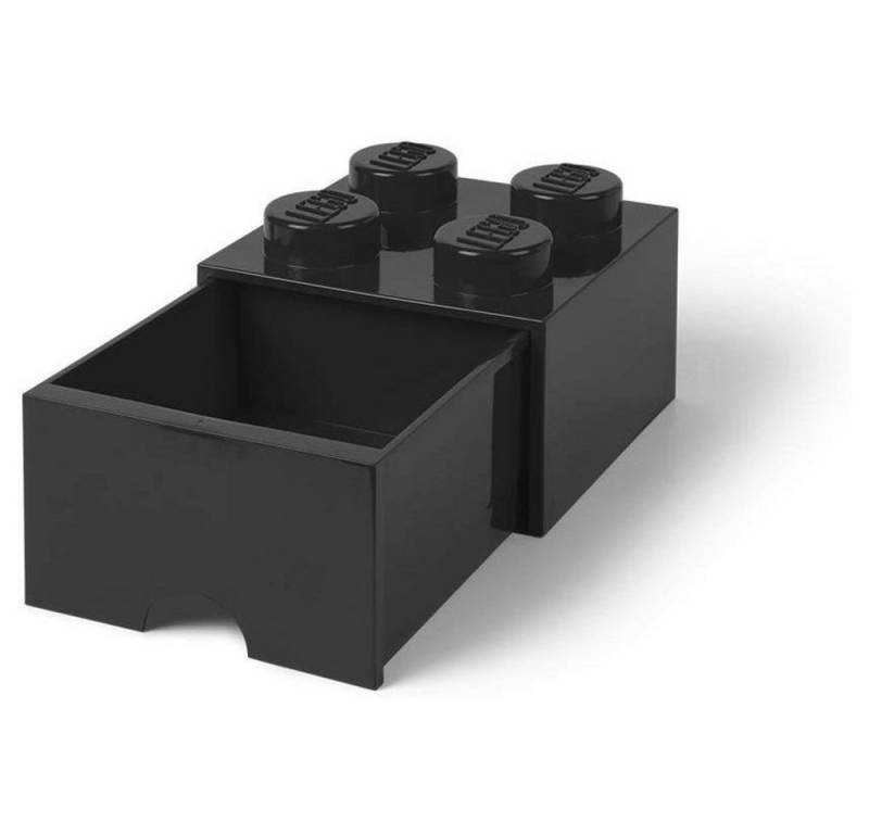 Room Copenhagen Aufbewahrungsbox LEGO® Storage Brick 4 Schwarz (1x Aufbewahrungsstein mit Schublade, 1 St., 4 Noppen 25 x 25 x 18 cm), Baustein stapelbar von Room Copenhagen