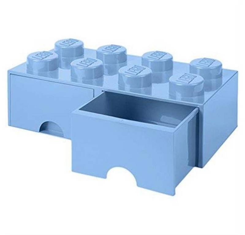 Room Copenhagen Aufbewahrungsdose LEGO® Storage Brick 8 Hellblau, mit 2 Schubladen, Baustein-Form, stapelbar von Room Copenhagen
