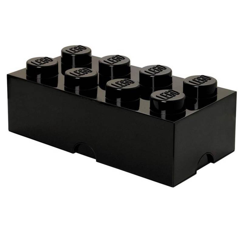 Room Copenhagen Aufbewahrungsdose LEGO® Storage Brick 8 Schwarz, mit 8 Noppen, Baustein-Form, stapelbar von Room Copenhagen