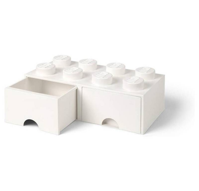 Room Copenhagen Aufbewahrungsdose LEGO® Storage Brick 8 Weiß, mit 2 Schubladen, Baustein-Form, stapelbar von Room Copenhagen