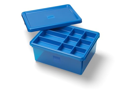 Room Copenhagen LEGO Sort & Store Medium Blau – 17,7L Robuste Aufbewahrungsbox mit herausnehmbaren Trennwänden für Steine, Minifiguren & Zubehör von Room Copenhagen
