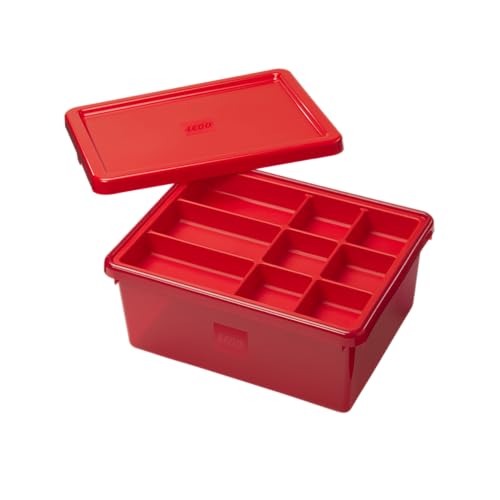 Room Copenhagen LEGO Sort & Store Medium Rot – 17,7L Robuste Aufbewahrungsbox mit herausnehmbaren Trennwänden für Steine, Minifiguren & Zubehör von Room Copenhagen