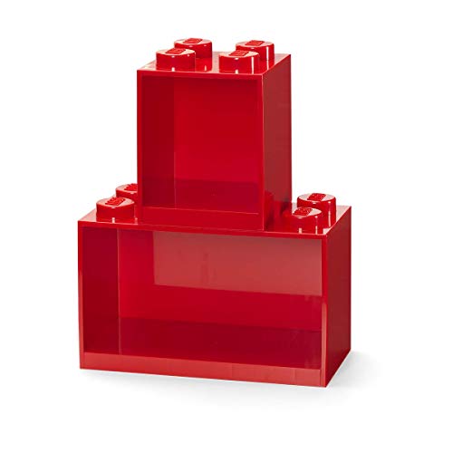 Room Copenhagen Lego Baustein-Regalset, 2 STK. -Rot, one Size von Room Copenhagen