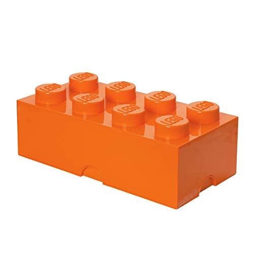 LEGO Aufbewahrungsstein, 8 Noppen, Stapelbare Aufbewahrungsbox, 12 l, orange von Room Copenhagen