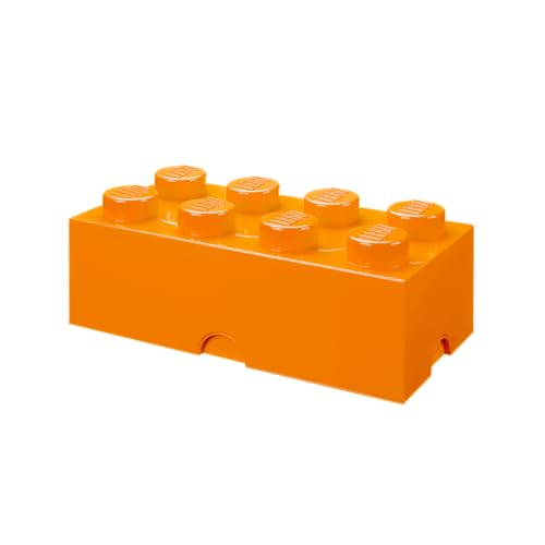 LEGO Aufbewahrungsstein, 8 Noppen, Stapelbare Aufbewahrungsbox, 12 l, orange von Room Copenhagen