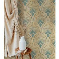 Art Deco Wallpaper Peel & Stick Und Traditionelle Tapete Abnehmbares Renterfreundliches Wanddekor Vintage Design von RoomBloomArt