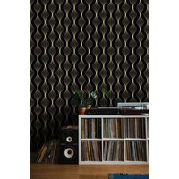 Gold Art Deco Wallpaper Peel & Stick Und Traditionelle Tapete Abnehmbares Renter-Freundliches Wanddekor Vintage Design von RoomBloomArt