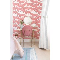 Rosa Zebra-Tapete Zum Abziehen Und Aufkleben Traditionelle Tapete, Abnehmbare Mieterfreundliche Wanddekoration, Safari-Vintage-Design von RoomBloomArt