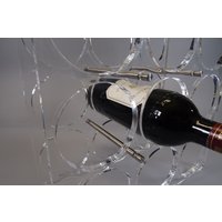 1 Von 2 Weinflaschenhalter, Flaschenhalter, Weinregal Aus Acryl Und Aluminium, 80Er Jahre von RoomLightDesign