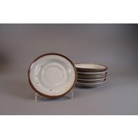 1 Von 6 Mokka Untertasse Tassenuntersetzer Brown Mist Collection Dansk Designs Denmark, Vintage 1970S von RoomLightDesign