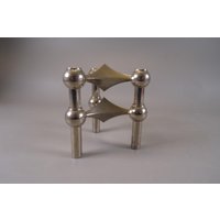 2Er Set Kerzenhalter Der Firma Bmf Silber - Stecksystem Aus Den 1970Er Jahren von RoomLightDesign