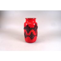 Rot/ Orange Schelmisch Modell 231-15 Fat Lava Vase Aus Den 1970Er Jahren von RoomLightDesign