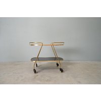 Servierwagen Mit Zwei Etagen Und Messing Aus Den 60Er Jahre Mid Century von RoomLightDesign