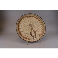Sgrafo Wandteller Peacock Motiv Germany 70Er Dekoteller Studiokeramik Modell 734 von RoomLightDesign