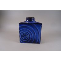 Vintage Zyklon Keramik Vase 214/25 Cari Zalloni Steuler 70Er Blau von RoomLightDesign