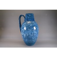 xxl Mid Century Vase Scheurich Modell 279/38 Blau Himmelblau von RoomLightDesign
