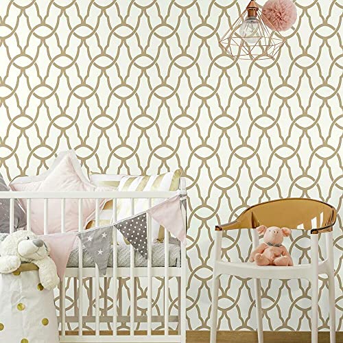 RM STUDIO TRELLIS GOLD PEEL & STICK WALLPAPER von RoomMates