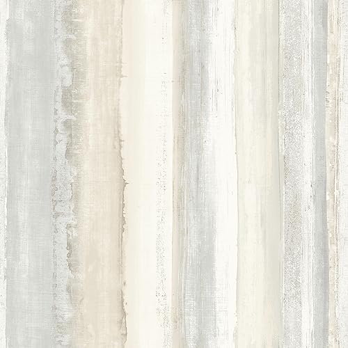 RoomMates RM STUDIO WATERCOLOR STRIPE TAN PEEL & STICK WALLPAPER von RoomMates