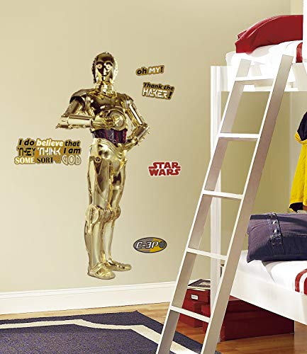RoomMates RM - Star Wars C3PO Wandtattoo, PVC, bunt, 48 x 13 x 2.5 cm von RoomMates