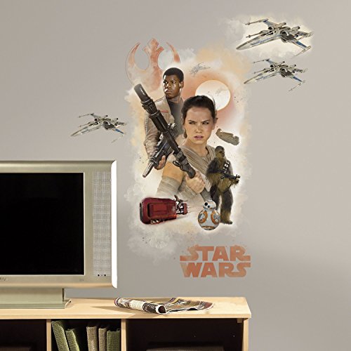 RoomMates RM - Star Wars VII - Helden Wandtattoo, PVC, bunt, 48 x 13 x 2.5 cm von RoomMates